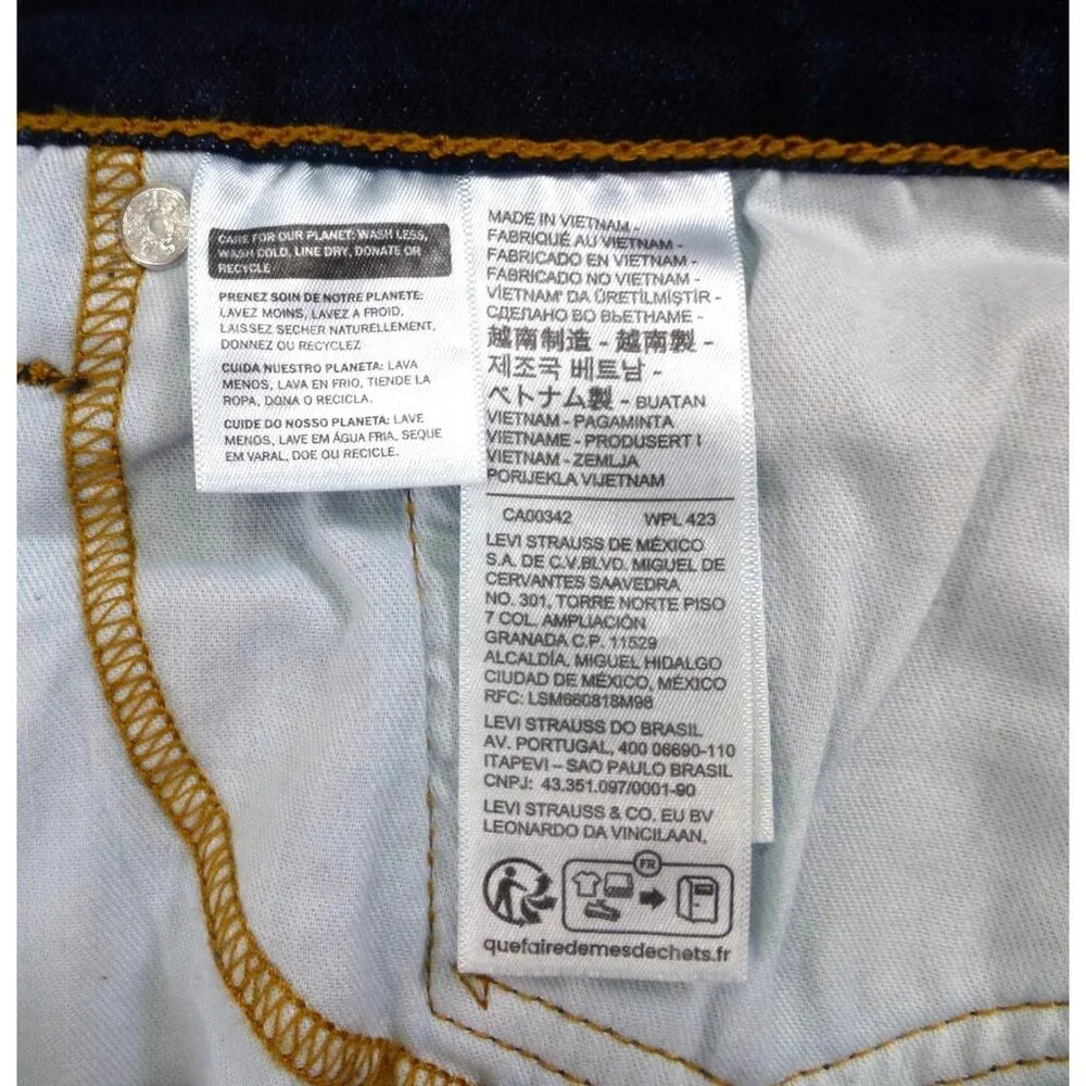 Levis 513 Slim Straight Stretch Jeans 34X32 Mens Original Riveted Denim - Picture 9 of 10